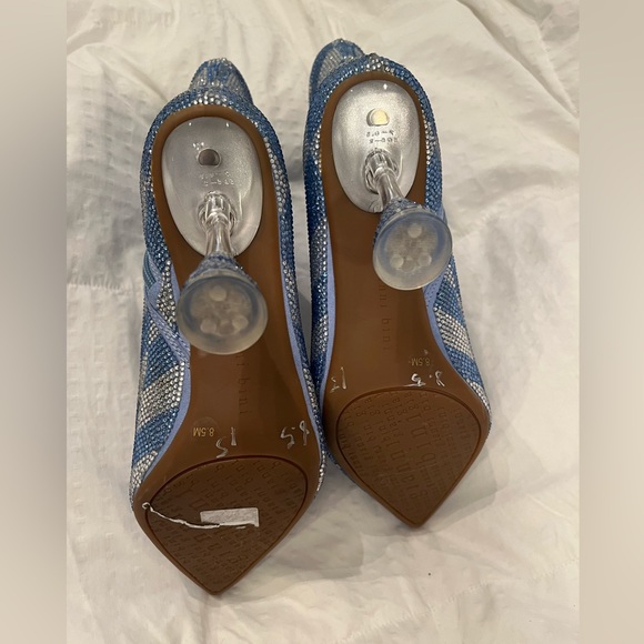 New Gianni Bini Alford Checkered Rhinestone Flared Heel Booties - Picture 6 of 11